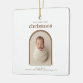 Minimalist Baby's First Christmas Arch Photo Keramikornament (Links)