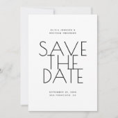Minimalist Back & White Wedding | Photo & QR Code Save The Date (Vorderseite)