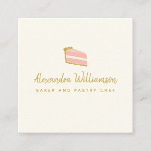Minimalist Baker Handgezeichnete Torte Personalisi Quadratische Visitenkarte