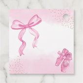 Minimalist Ballerina Shoes Bow Baby Shower Geschenkanhänger (Rückseite)