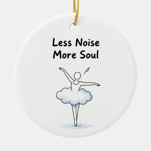 Minimalist Ballet Dancer Soul Quote Art Keramik Ornament (Vorne)