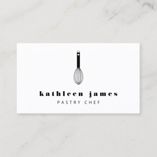 Minimalist Balloon Whisk Chef Visitenkarte (Vorderseite)