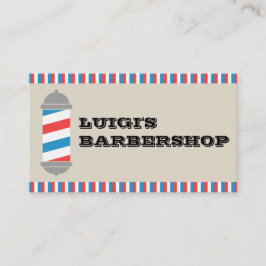 Minimalist Barber Pole Barber Shop Business Card Visitenkarte