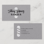 Minimalist barber pole barbershop visitenkarte (Vorne/Hinten)