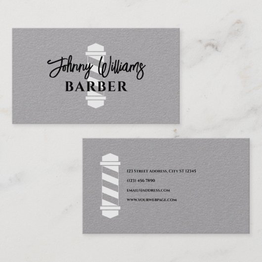 Minimalist barber pole barbershop visitenkarte (Vorne/Hinten)