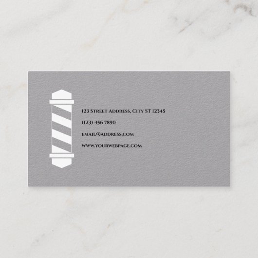 Minimalist barber pole barbershop visitenkarte (Rückseite)