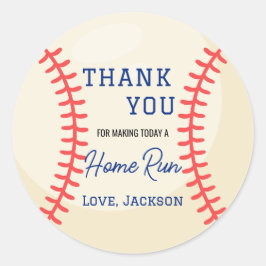 Minimalist Baseball Gifts Favor Thank You Runder Aufkleber