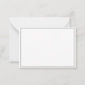 Minimalist Basic Personalize Black Stationery Mitteilungskarte (Rückseite)