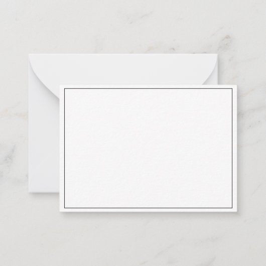 Minimalist Basic Personalize Black Stationery Mitteilungskarte (Rückseite)
