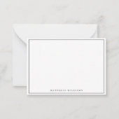 Minimalist Basic Personalize Black Stationery Mitteilungskarte (Vorderseite)
