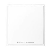 Minimalist Basic Personalize Black Stationery Notizblock (Vorderseite)