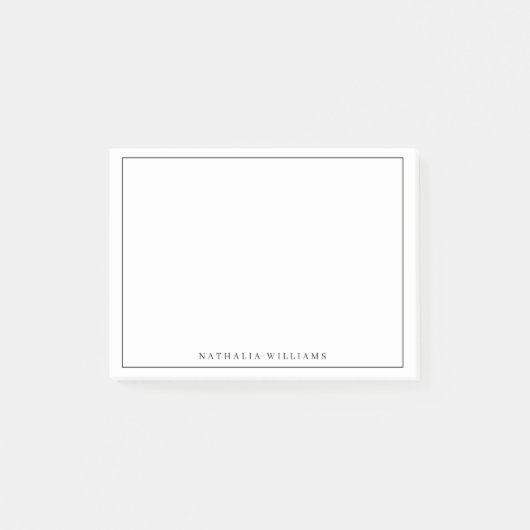 Minimalist Basic Personalize Black Stationery Post-it Klebezettel (Vorderseite)