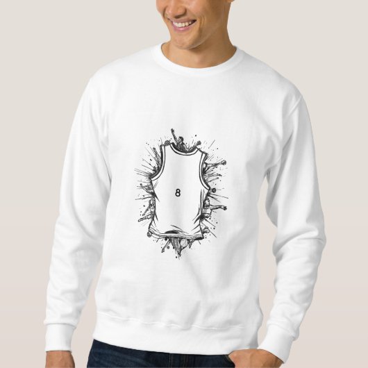 Minimalist Basketball Line Art Sweatshirt (Vorderseite)