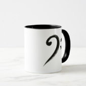  Minimalist Bass Clef – Ink Brush Music Symbol on Tasse (VorderseiteRechts)