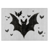 Minimalist Bat – Ink Brush Halloween Creature on Schneidebrett (Vorderseite)