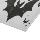 Minimalist Bat – Ink Brush Halloween Creature on Schneidebrett (Ecke)