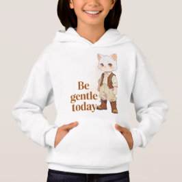 Minimalist “Be Gentle Today” Old Soul Cat T Hoodie