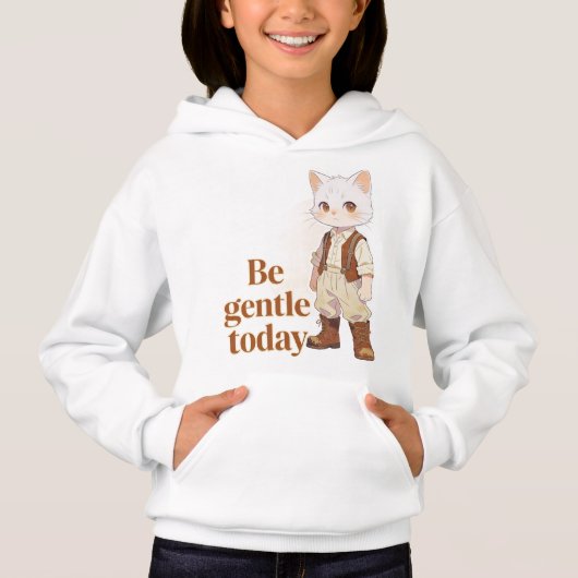 Minimalist “Be Gentle Today” Old Soul Cat T Hoodie (Vorderseite)