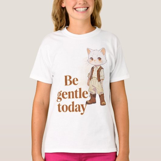 Minimalist “Be Gentle Today” Old Soul Cat T-Shirt (Vorderseite)
