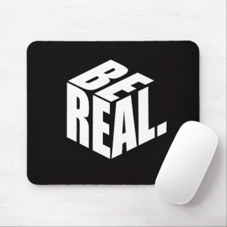 Minimalist “BE REAL.” Cube Typography Mouse Pad Mousepad