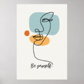 Minimalist 'Be Yourself' Architectural Line Art Poster (Vorne)