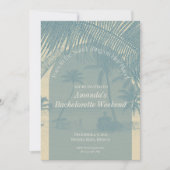 Minimalist Beach Bachelorette Invitation Itinerary Einladung (Vorderseite)