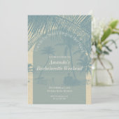 Minimalist Beach Bachelorette Invitation Itinerary Einladung (Stehend Vorderseite)