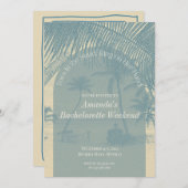 Minimalist Beach Bachelorette Invitation Itinerary Einladung (Vorne/Hinten)