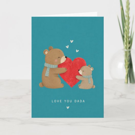 Minimalist Bear Hug Vatertag Karte (Vorderseite)