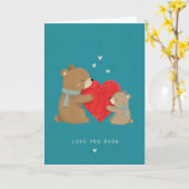 Minimalist Bear Hug Vatertag Karte (Gelbe Blume)