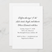 Minimalist Before She Says I Do Bridal Shower  Einladung (Vorne/Hinten)