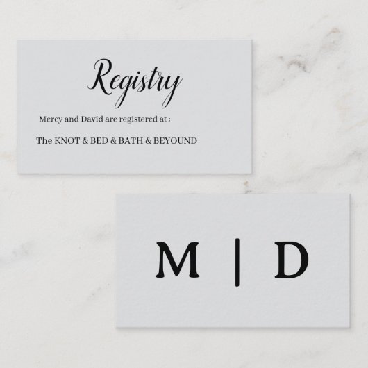 Minimalist  begleitkarte (Vorne/Hinten)