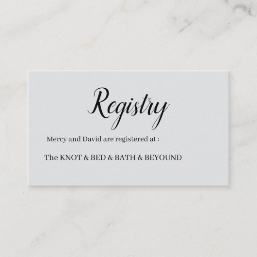 Minimalist  begleitkarte (Vorderseite)