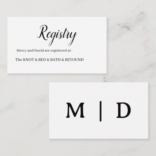 Minimalist Begleitkarte (Vorne/Hinten)