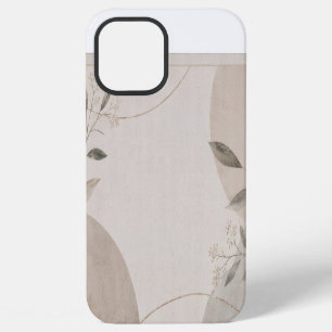 Minimalist Beige Botanische Blätter Handyhülle   E iPhone 12 Pro Max Hülle