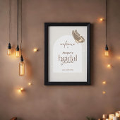 Minimalist Beige Butterfly Bridal Shower Welcome Poster
