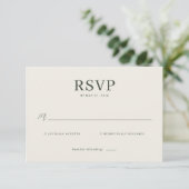 Minimalist Beige Calligraphy Template RSVP Karte (Stehend Vorderseite)