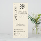 Minimalist Beige Church Connection Card Einladung (Stehend Vorderseite)