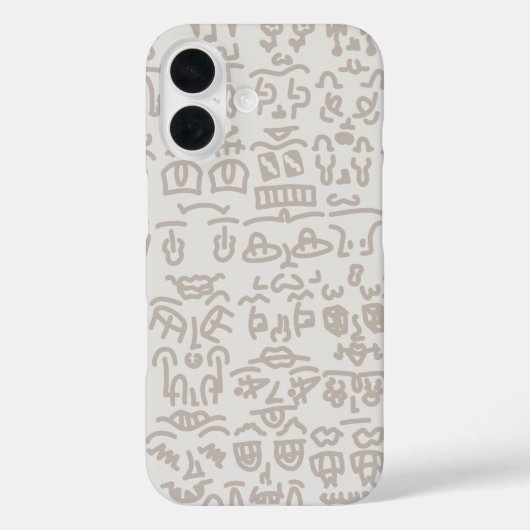 Minimalist Beige Doodle Pattern Case – Abst (Rückseite)
