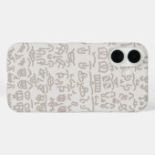 Minimalist Beige Doodle Pattern Case – Abst (Rückseite (Horizontal))