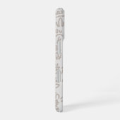 Minimalist Beige Doodle Pattern Case – Abst iPhone 16 Hülle (Rechte Seite)