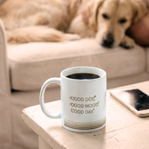 Minimalist Beige Guter Hund Gute Laune Hundemama T Kaffeetasse