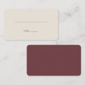 Minimalist Beige Linie Platzkarte (Vorne/Hinten)