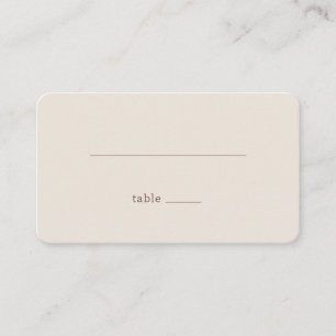 Minimalist Beige Linie Platzkarte