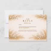 Minimalist Beige Pampas Graduation Party RSVP Karte (Vorderseite)