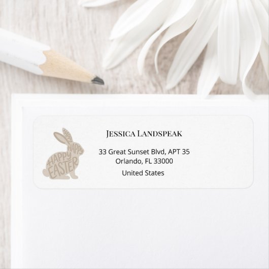 Minimalist Beige Typography Rabbit Easter (Insitu)