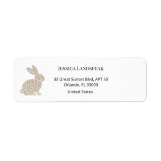 Minimalist Beige Typography Rabbit Easter