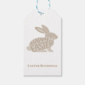 Minimalist Beige Typography Rabbit Easter  Geschenkanhänger (Vorderseite)
