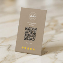 Minimalist Beiges Modernes QR-Feedback-Design