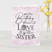 Minimalist Belated Birthday Cards For Sister Karte (Gelbe Blume)
